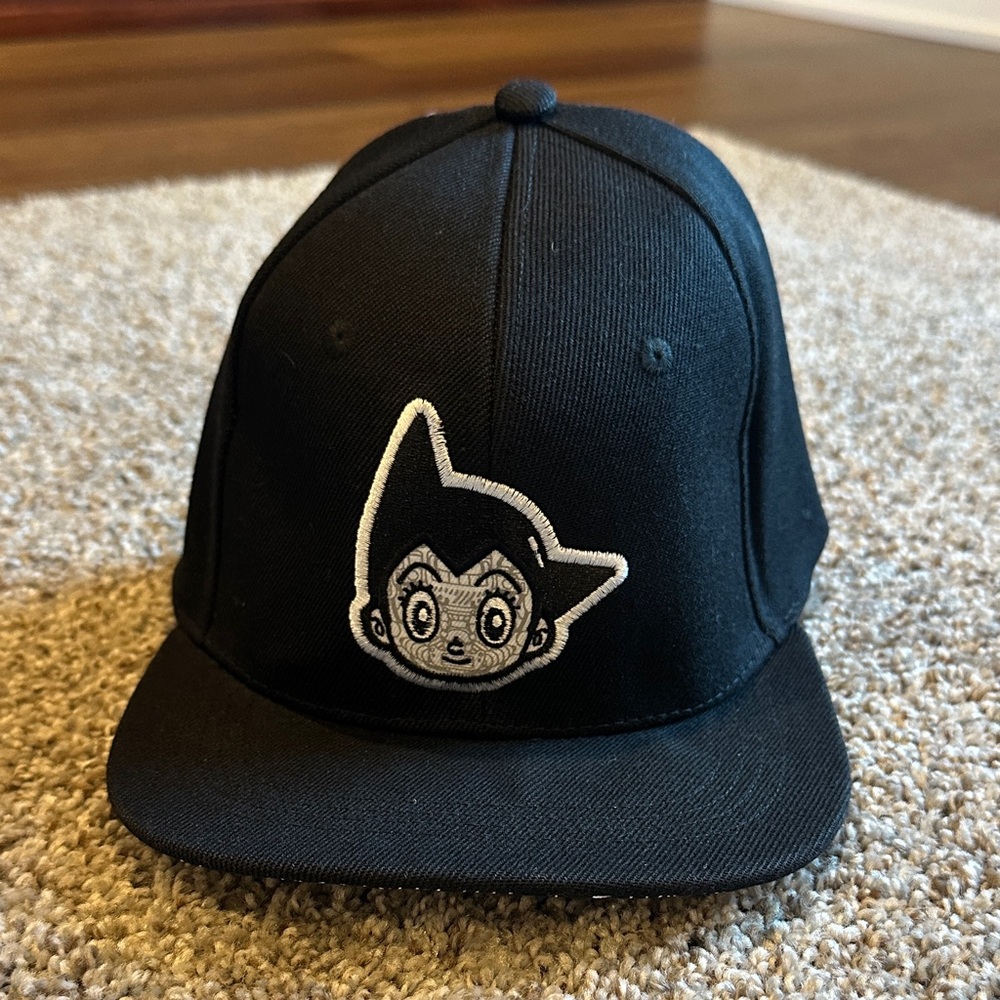 NEW! Astro Boy Black Straight Billed Cap with Embroidered Character